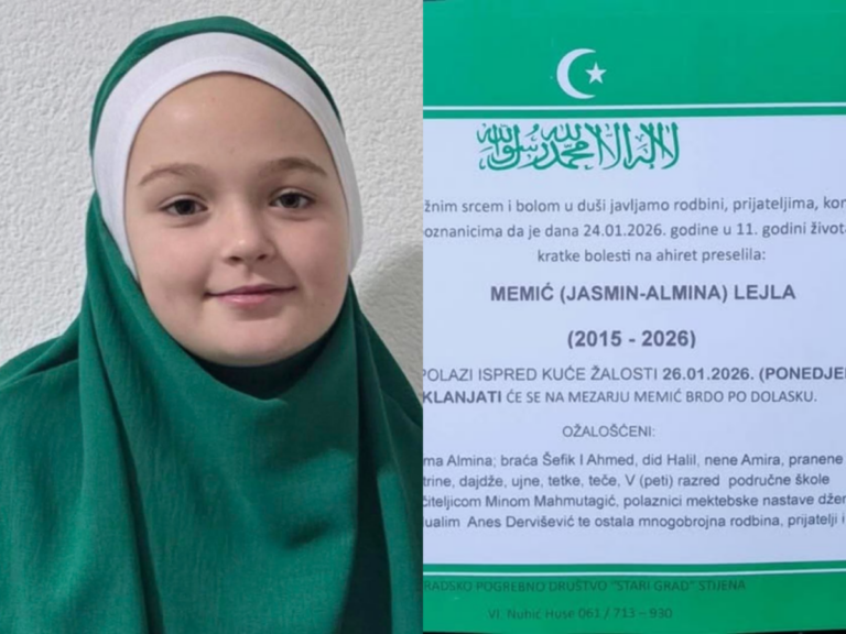 Tuga se nadvila nad Krajinom: Preminula 11-godišnja Lejla Memić