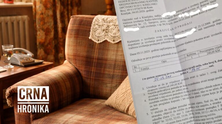 Zbog duga za RTV taksu sud prodaje fotelju vrijednu 240 KM