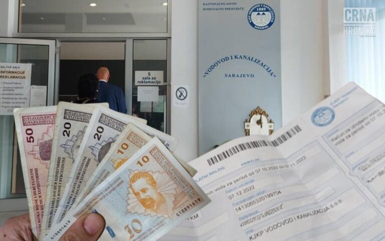 Tročlana porodica iz Sarajeva dobila račun za vodu u iznosu od 1.200 KM Tročlana porodica iz Sarajeva dobila račun za vodu u iznosu od 1.200 KM