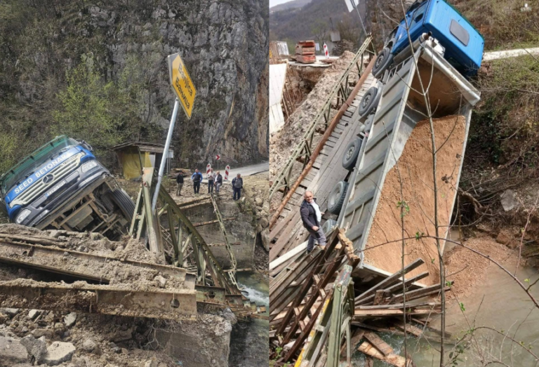 Drama kod Ključa: Srušio se most pod kamionom, sela odsječena od grada